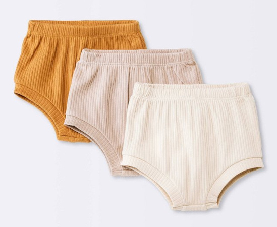 Ribbed Baby Bloomers (Mustard, Beige, Ivory)- Size 3-6 months