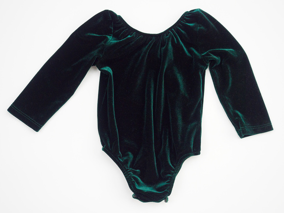 Dark Green Velvet Bodysuit- 6 months